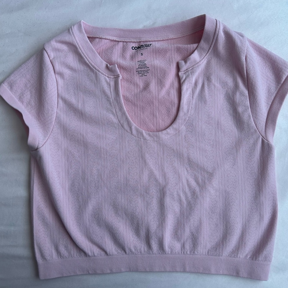 PacSun Pink Polo Crop Top with Cut Out
